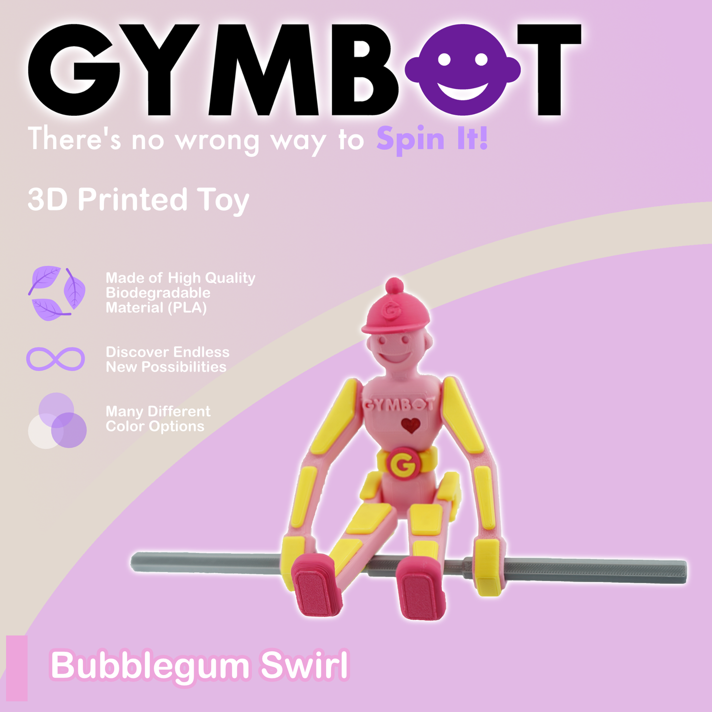 Gymbot - Bubblegum Swirl - Assembled